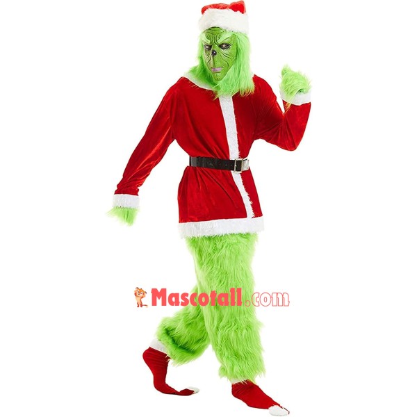 The Grinch Santa Fur Costume Outfit For Adult