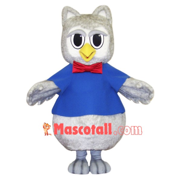 Cute Grey Owl Mascot Costume