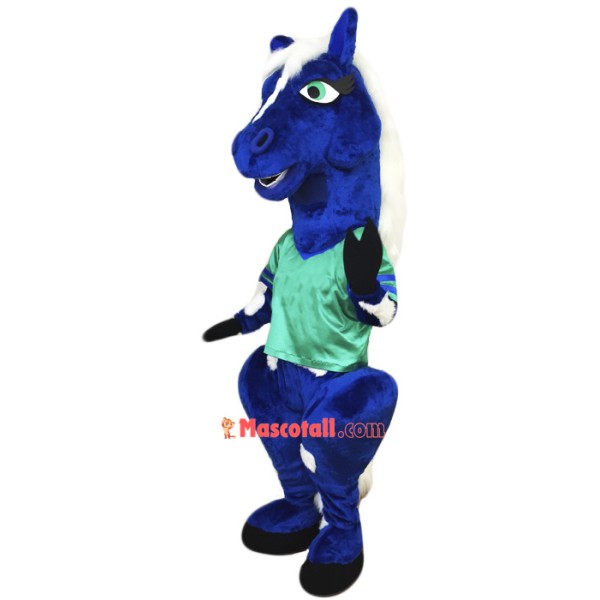 Blue Horse Mascot Costume
