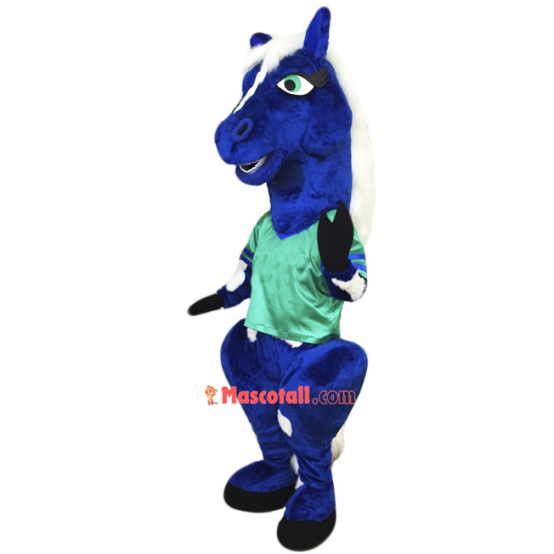 Blue Horse Mascot Costume