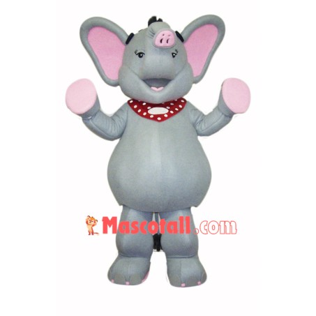 High Quality Grey & Pink Elephant Mascot Costume 