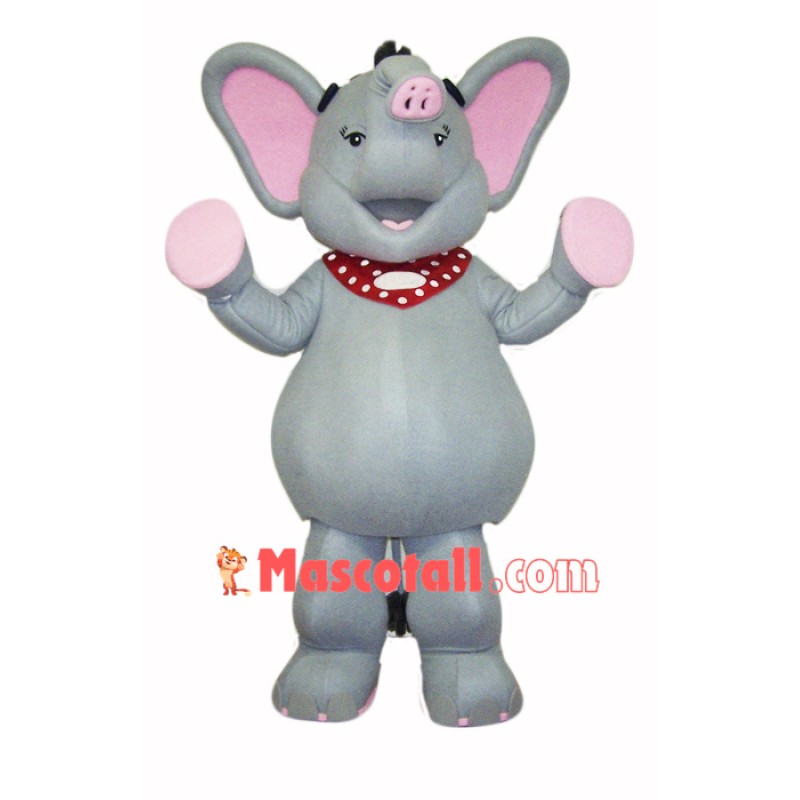 High Quality Grey & Pink Elephant Mascot Costume 