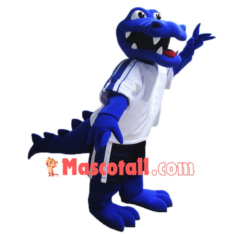 Blue Alligator Mascot Costume