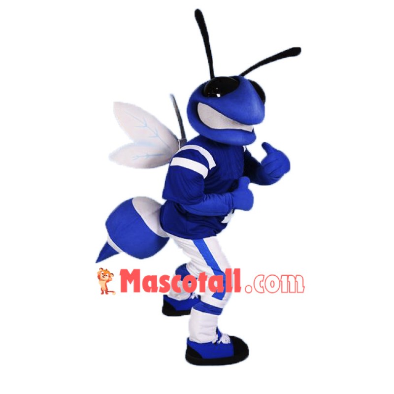 Blue Bee Mascot Costume