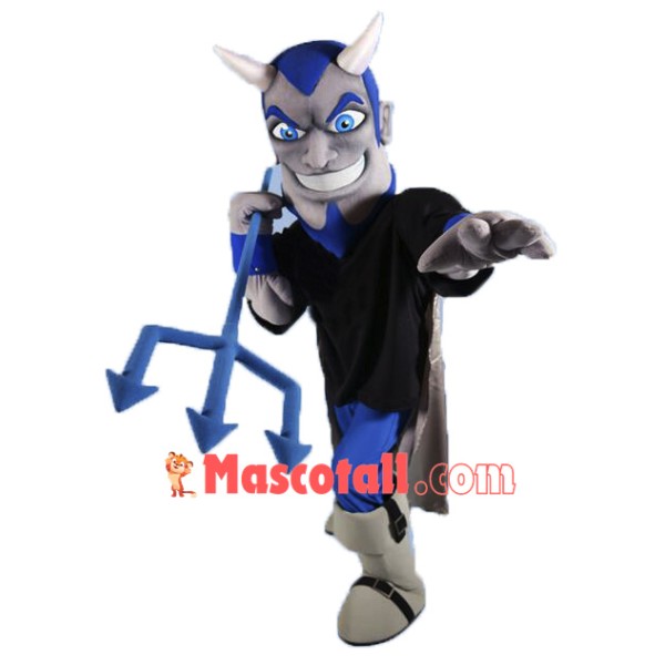 Grey & Blue Devil Mascot Costume