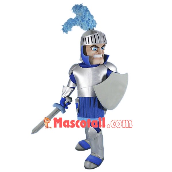 Blue & Silver Knight Mascot Costume