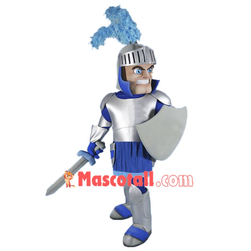 Blue & Silver Knight Mascot Costume
