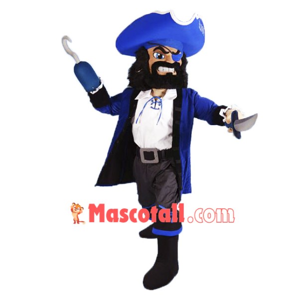 Blue Pirate Mascot Costume