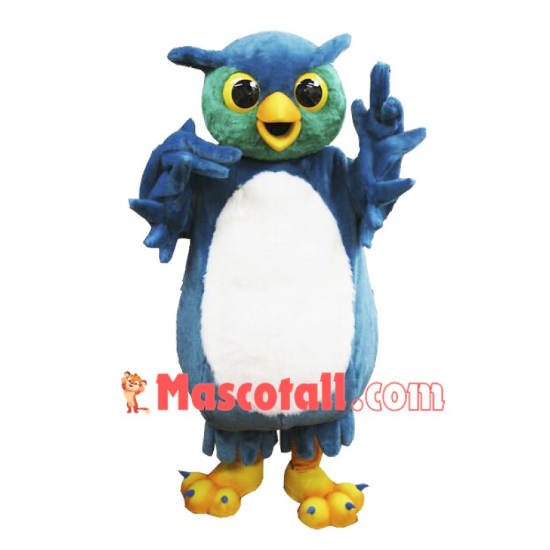 High Quality Blue Owl Mascot Costume