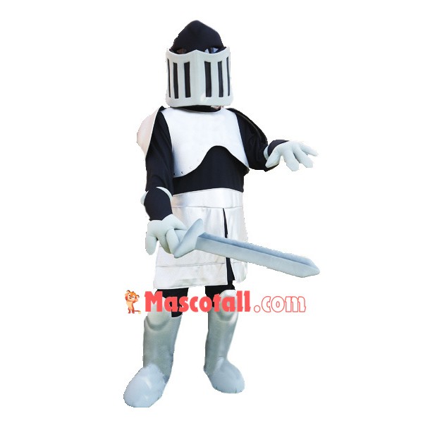 Black & Silver knight Mascot Costume