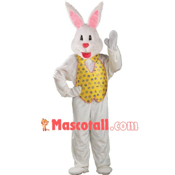 White Adult Easter Bunny Mascot Costume