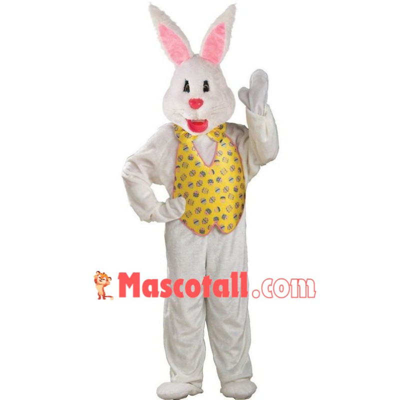 White Adult Easter Bunny Mascot Costume