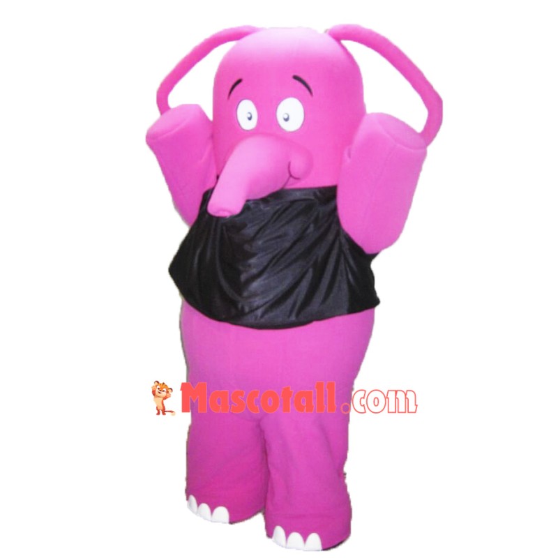 Fat Pink Elephant Mascot Costume