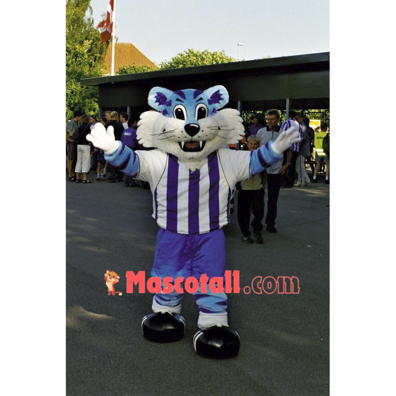 College Blue Tiger Mascot Costume