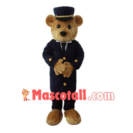 Gentleman Teddy Bear Mascot Costume