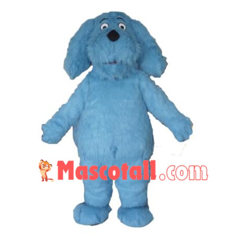 Blue Furry Dog Mascot Costume