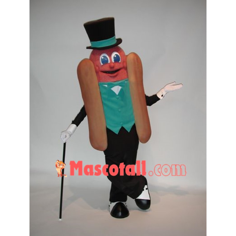 Gentleman Hot Dog Mascot Costume