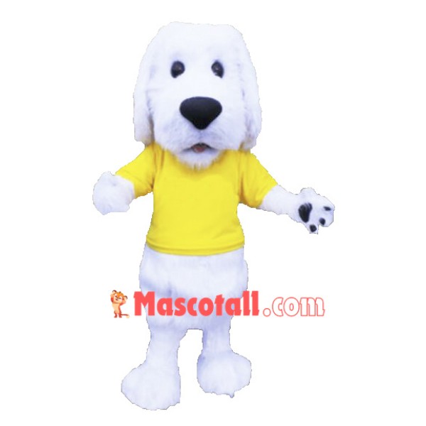 Cute White Dog Mascot Costume Free Shipping