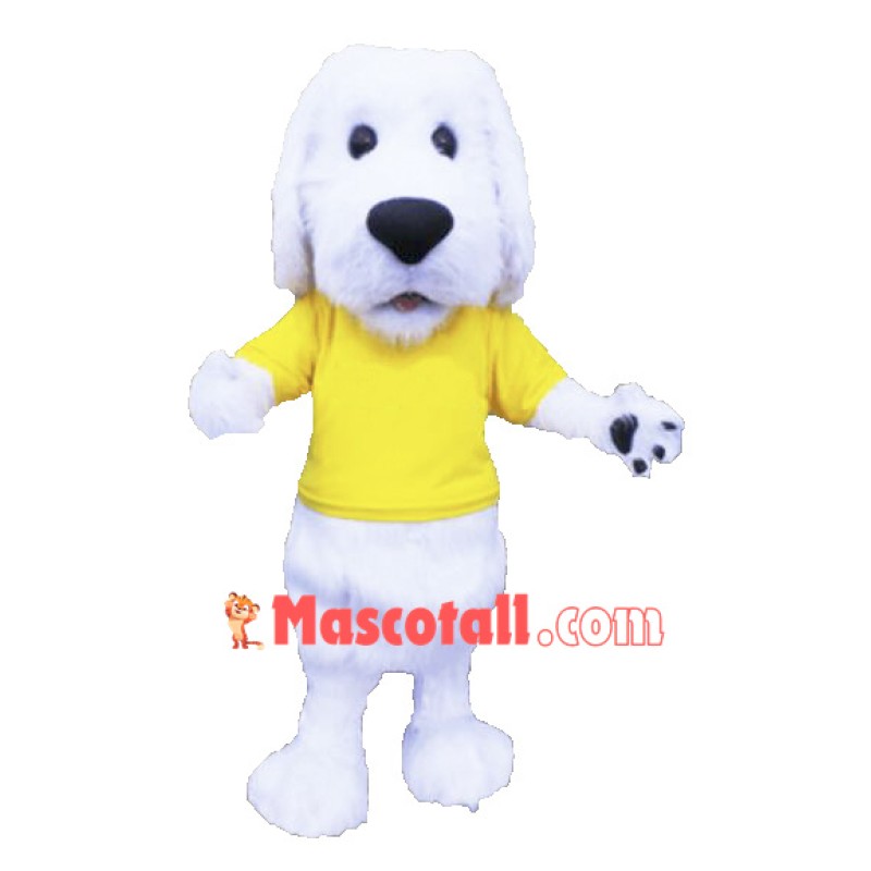 Cute White Dog Mascot Costume Free Shipping