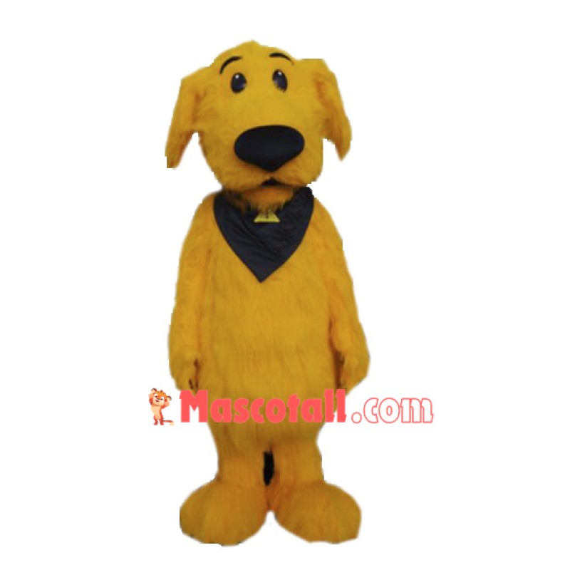 Cute Furry Yellow Dog Mascot Costume