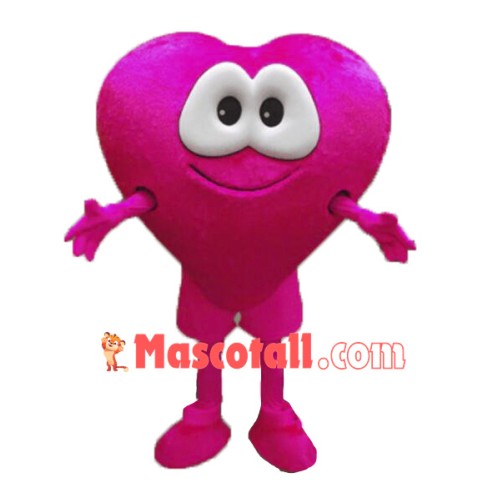 Pink Heart Mascot Costume