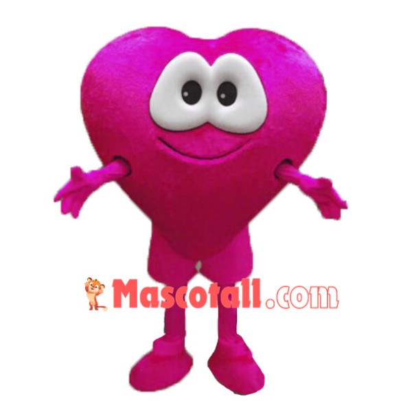 Pink Heart Mascot Costume
