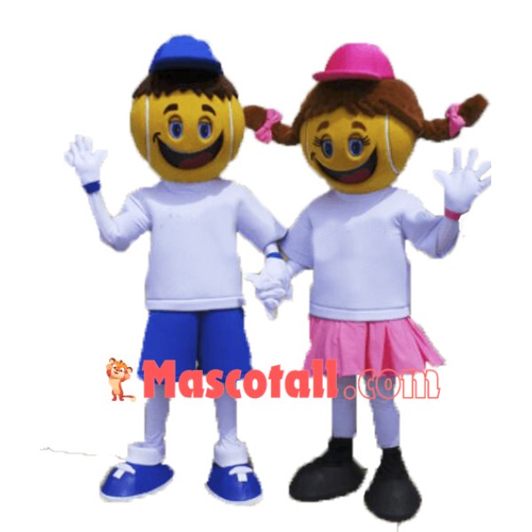 Two Tennis kids Mascot Costumes