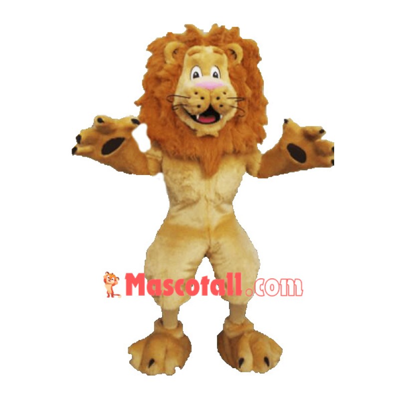 Happy Furry Lion Mascot Costume