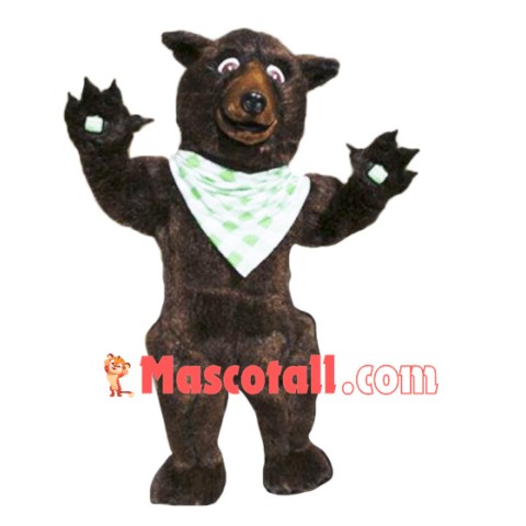 Brown Fluffy Bear Mascot Costume