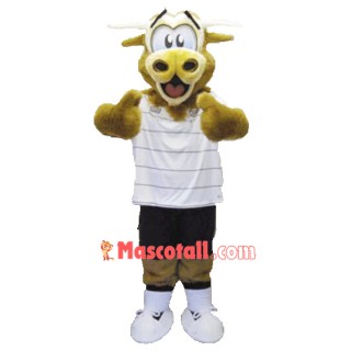 Brown Fluffy Cow Mascot Costume