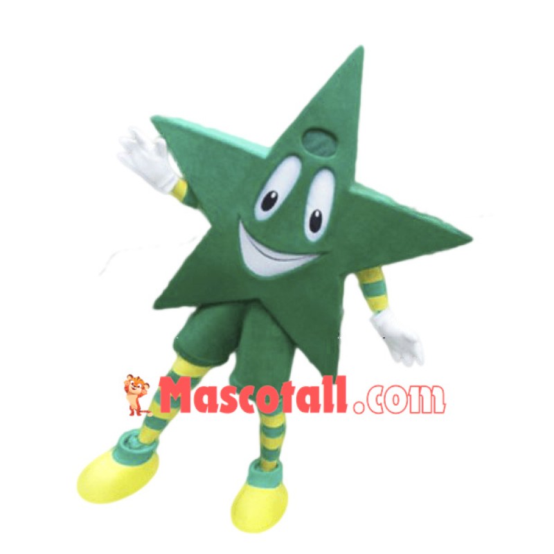 Green Star Mascot Costume