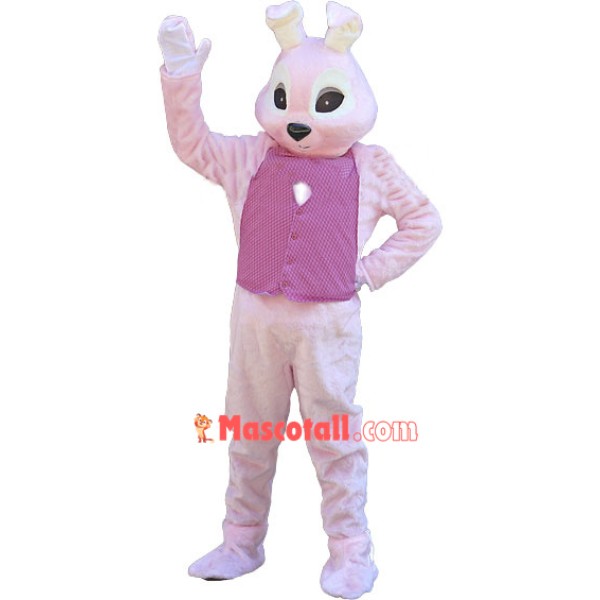 Deluxe Pink Rabbit Mascot Costume