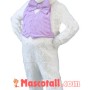 Confident White Bunny Rabbit Mascot Costume