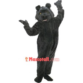 Shaggy Black Bear Mascot Costume