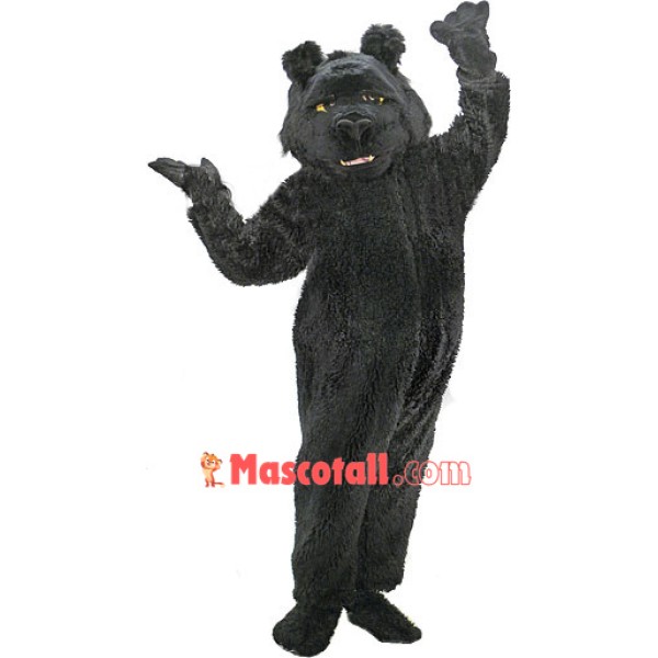 Shaggy Black Bear Mascot Costume