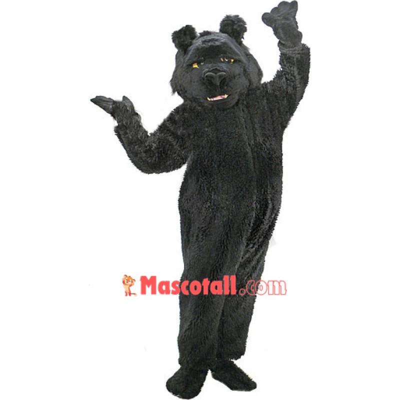 Shaggy Black Bear Mascot Costume