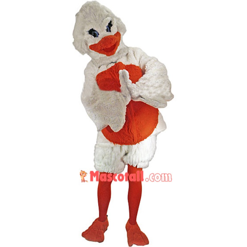 White & Red Duck Mascot Costume