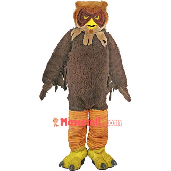 Brown Furry Owl Mascot Costume