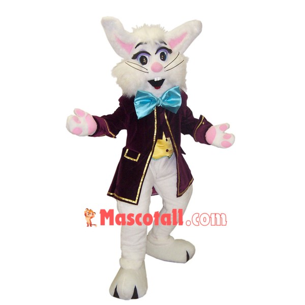 Cute White Bunny Mascot Costume