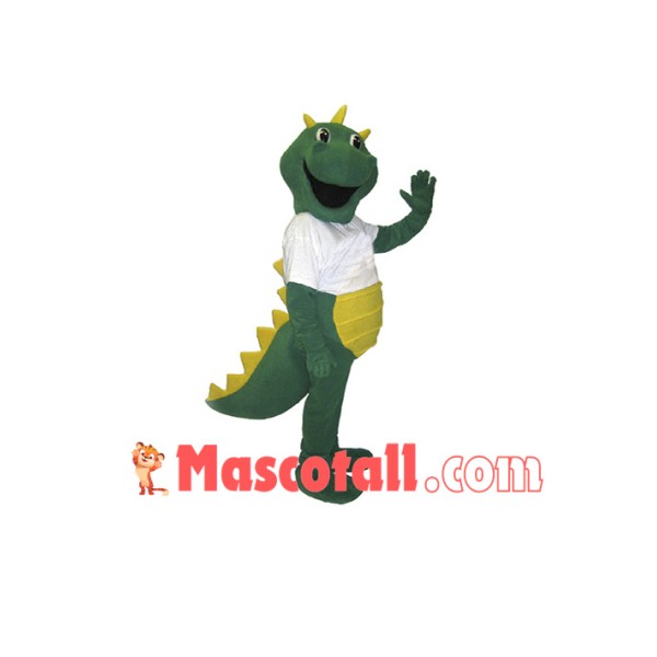 Happy Green Dragon Mascot Costume