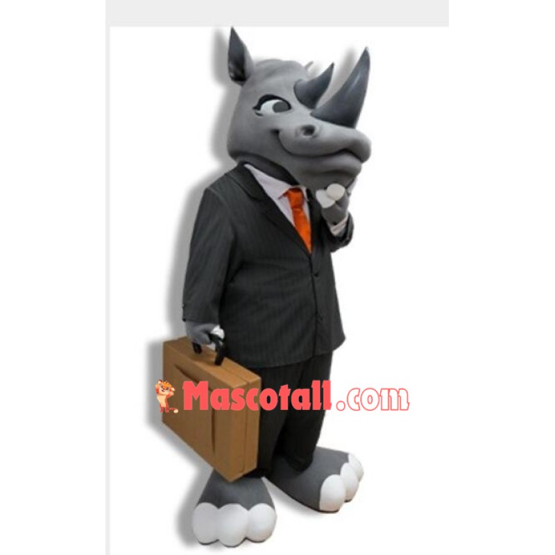 Gentleman Rhino Mascot Costume