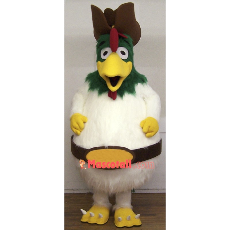 White Furry Rooster Mascot Costume