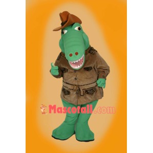 Winter Alligator Mascot Costume