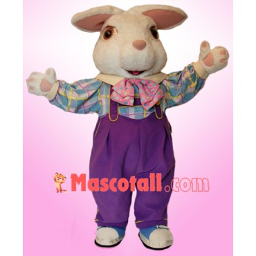 White Furry Easter Bunny Mascot Costume