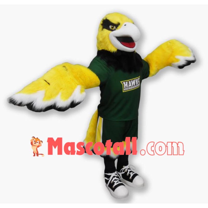 Yellow Hawks Mascot Costume