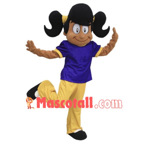 Smiling Girl Mascot Costume