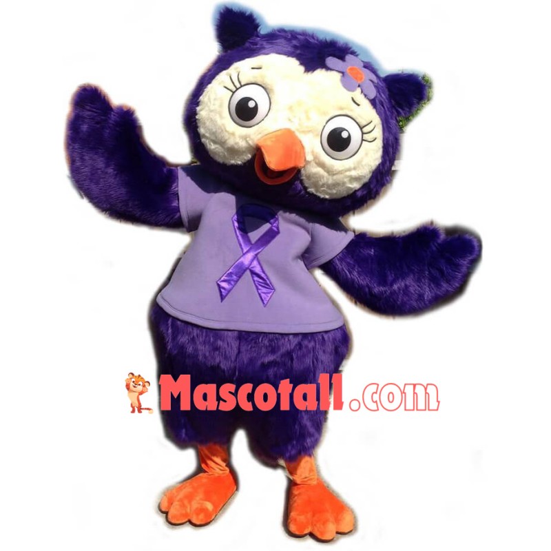 Beautiful Purple Owl Mascot Costume
