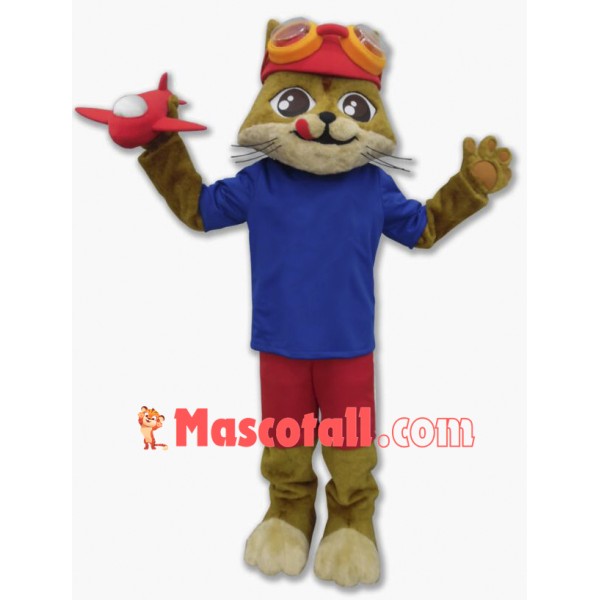 Pilot Cat Mascot Costume