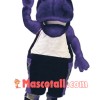 College Purple Hippo Mascot Costume