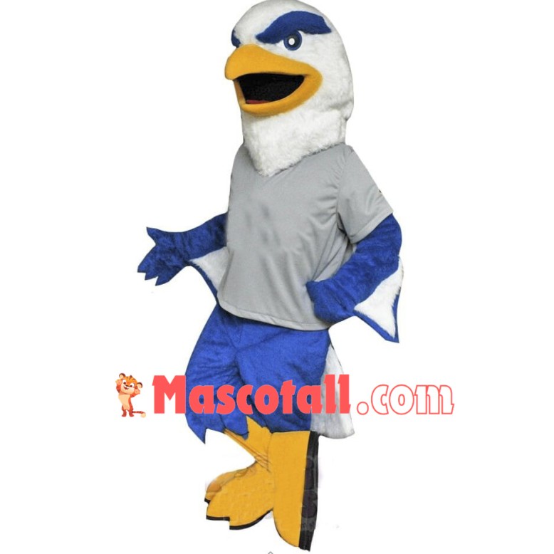 Blue & White Eagle Mascot Costume